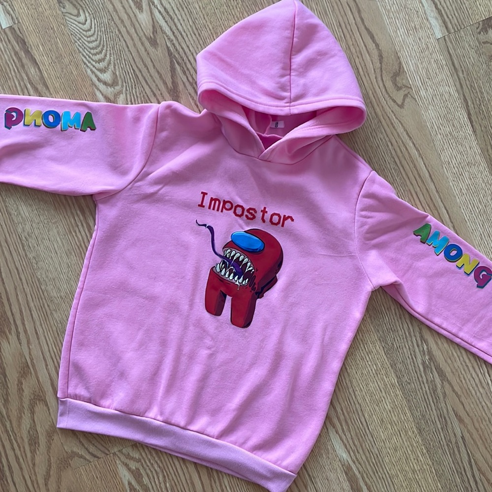 Among Us “Impostor” video game ap sweater sweatshirt kids Sz M L EUC